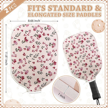 2 Pcs Paddle Cover Compatible with Pickleball Paddle Cover Neoprene Racket Sleeve with Zipper, 11.81 X 8.66 Inches Compatible with Pickleball Protection Covers for Men Women