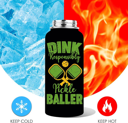 Pickleball Water Bottle 32Oz | Insulated Stainless Steel