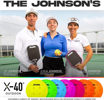 X-40 Outdoor Pickleballs - Official Ball of USA Pickleball, APP Tour + US Open - Regulation Size