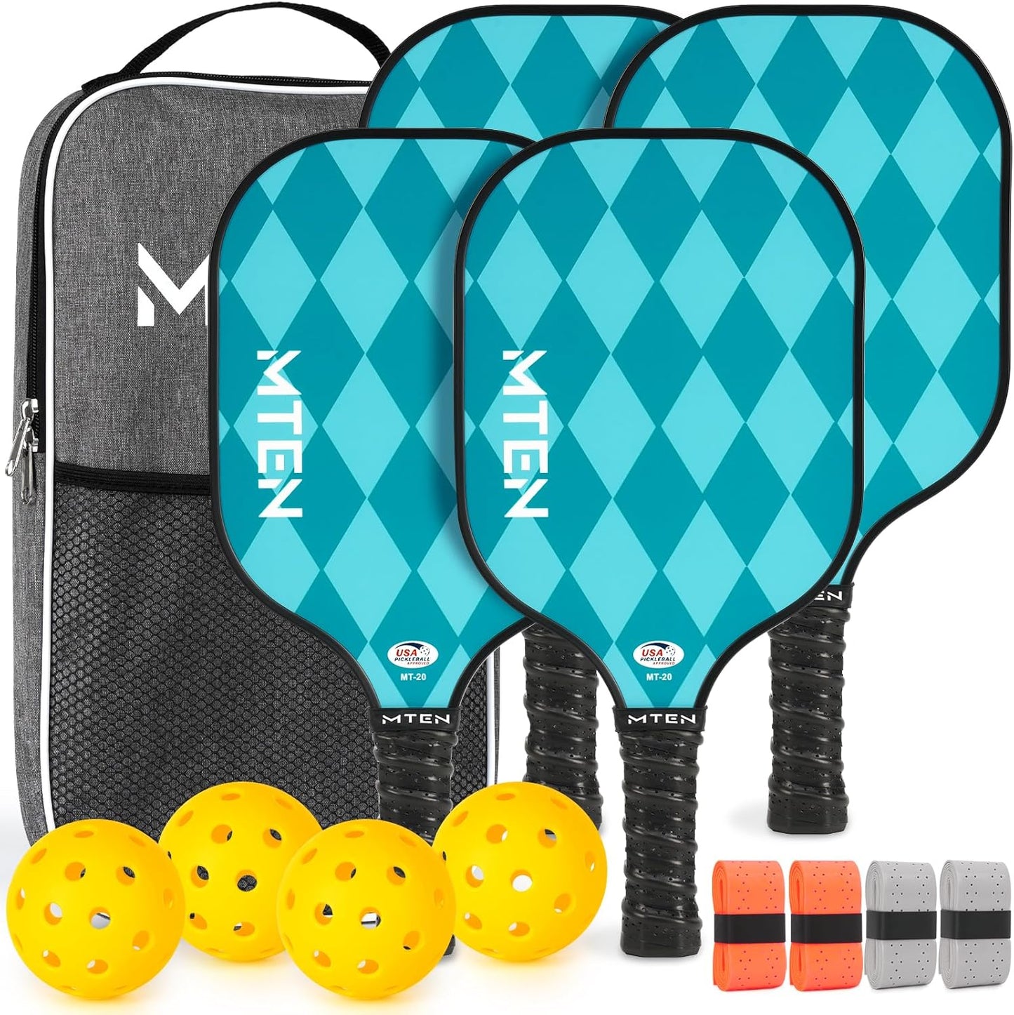 Pickleball Paddles, USAPA Approved Fiberglass Surface Pickleball Set