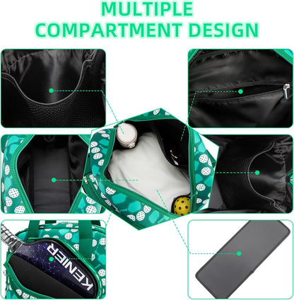Pickleball Patterned Pickleball Bag, Green