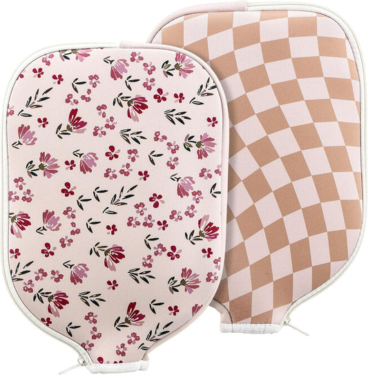 2 Pcs Paddle Cover Compatible with Pickleball Paddle Cover Neoprene Racket Sleeve with Zipper, 11.81 X 8.66 Inches Compatible with Pickleball Protection Covers for Men Women
