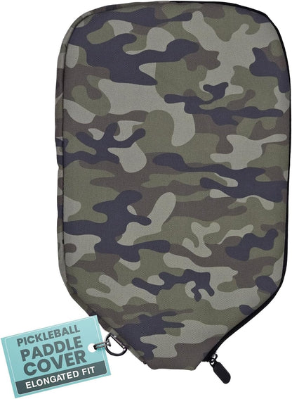 Pickleball Paddle Sleeve | Canvas Cover with Padding and Zipper | Protective Paddle Case for Rackets | Lightweight Pickleball Holder for Storage | Cover Only | Elongated & Standard Size