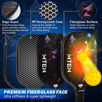 Pickleball Paddles, USAPA Approved Fiberglass Surface Pickleball Set